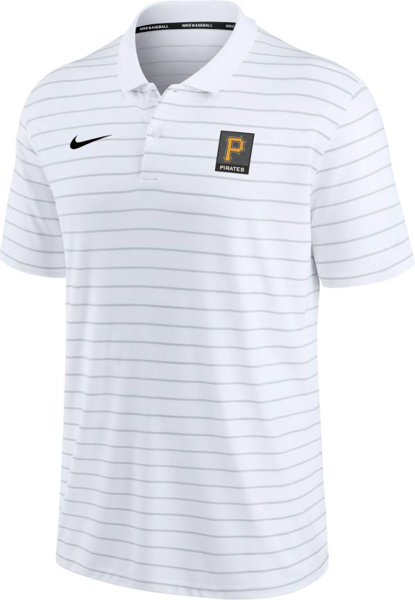 Nike Men's Pittsburgh Pirates White Striped Polo