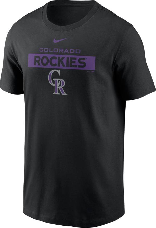 Nike Men's Colorado Rockies Black Cotton T-Shirt