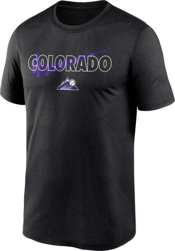 Nike Men's Colorado Rockies Black Swoosh Legend T-Shirt