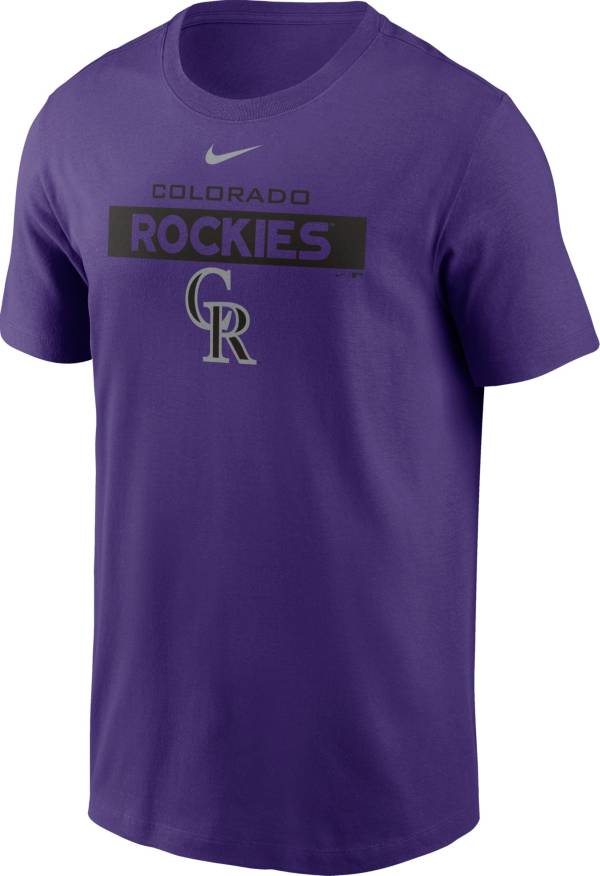 Nike Men's Colorado Rockies Purple Cotton T-Shirt