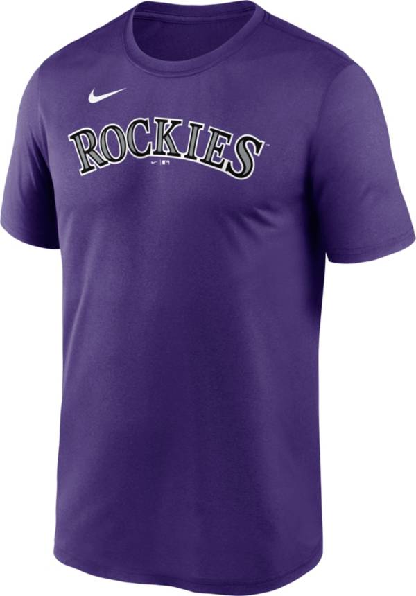 Nike Men's Colorado Rockies Purple Legend Wordmark T-Shirt