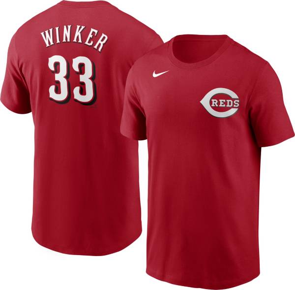 Nike Men's Cincinnati Reds Jesse Winker #33 Red T-Shirt