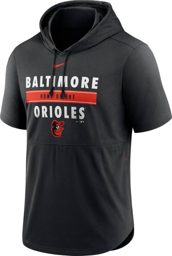 Nike Men's Baltimore Orioles Black Short Sleeve Pullover Hoodie