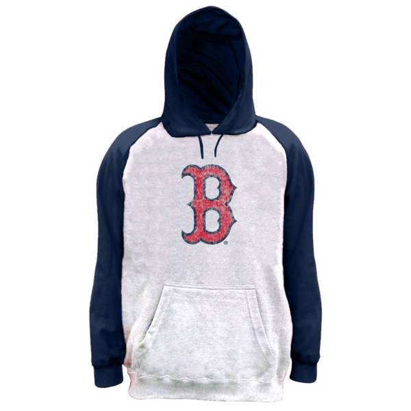 Nike Men's Big and Tall Boston Red Sox Grey Raglan Sleeve Hoodie product image