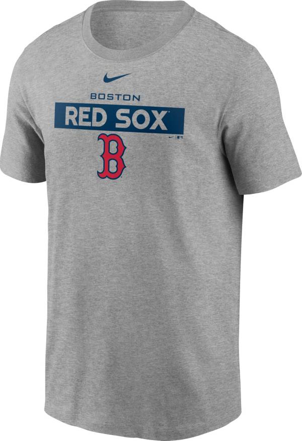 Nike Men's Boston Red Sox Gray Cotton T-Shirt