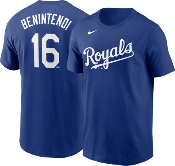 Nike Men's Kansas City Royals Andrew Benentendi #16 Blue T-Shirt