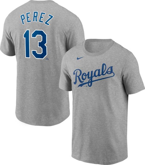 Nike Men's Kansas City Royals Salvador Pérez #13 Grey T-Shirt