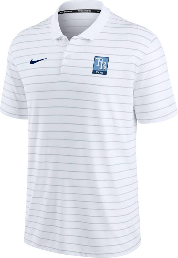 Nike Men's Tampa Bay Rays White Striped Polo