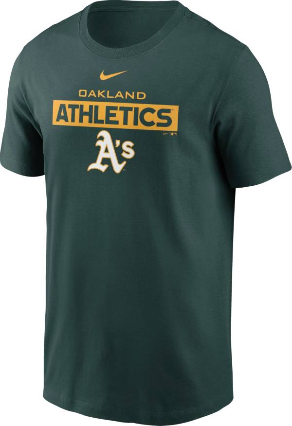 Nike Men's Oakland Athletics Green Cotton T-Shirt