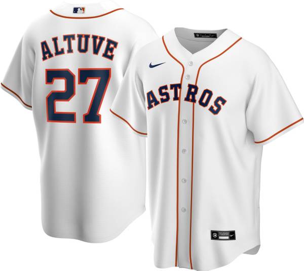 Nike Men's Replica Houston Astros Jose Altuve #27 Cool Base White Jersey