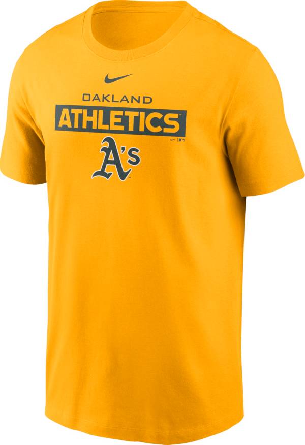 Nike Men's Oakland Athletics Yellow Cotton T-Shirt product image