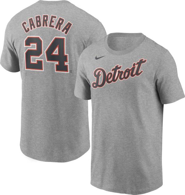Nike Men's Detroit Tigers Miguel Cabrera #24 Grey T-Shirt