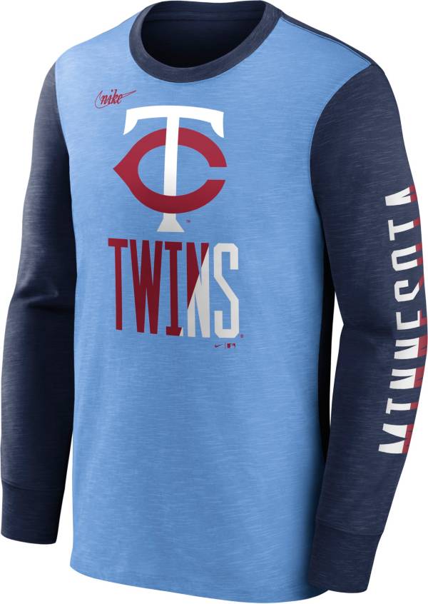 Nike Men's Minnesota Twins Navy Split Long Sleeve T-Shirt