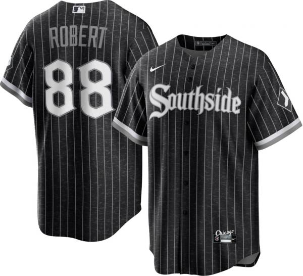 Nike Men's Chicago White Sox Luis Robert #88 Black 2021 City Connect Cool Base Jersey