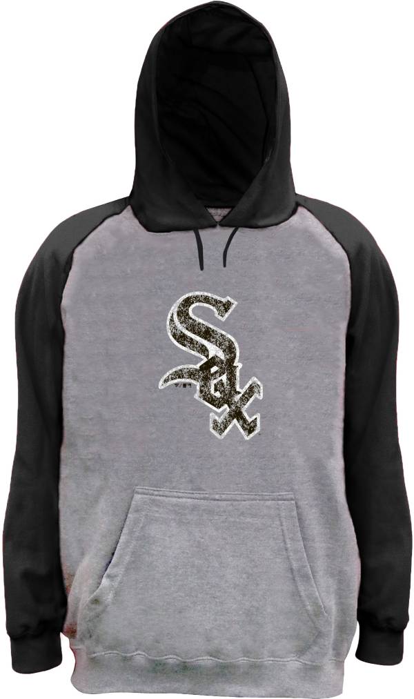 Nike Men's Big and Tall Chicago White Sox Grey Raglan Sleeve Hoodie