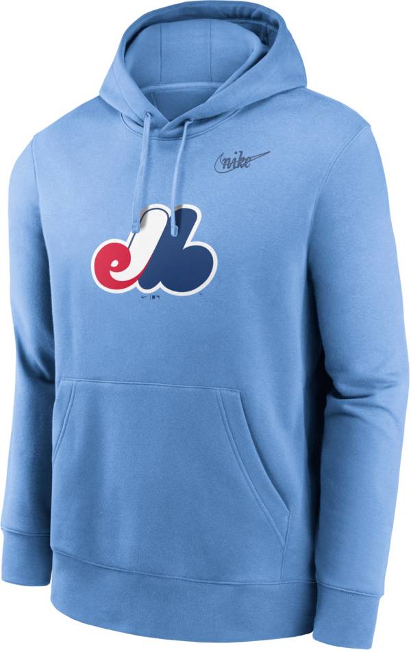 Nike Men's Montreal Expos Blue Fleece Pullover Hoodie