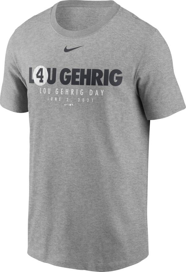 Nike Men's New York Yankees Grey 'Lou Gehrig Day' T-Shirt product image