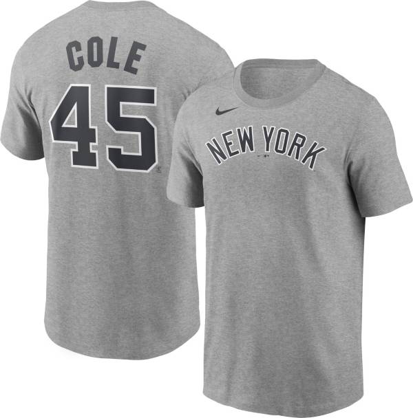 Nike Men's New York Yankees Gerrit Cole #45 Gray T-Shirt