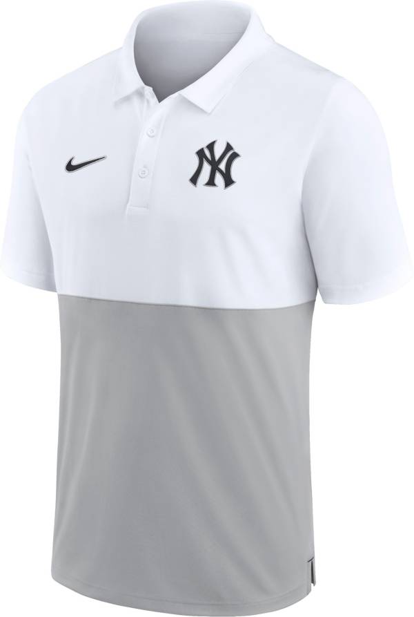Nike Men's New York Yankees White Baseline Polo