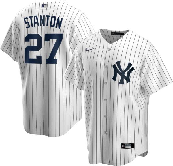 Nike Men's Replica New York Yankees Giancarlo Stanton #27 White Cool Base Jersey product image