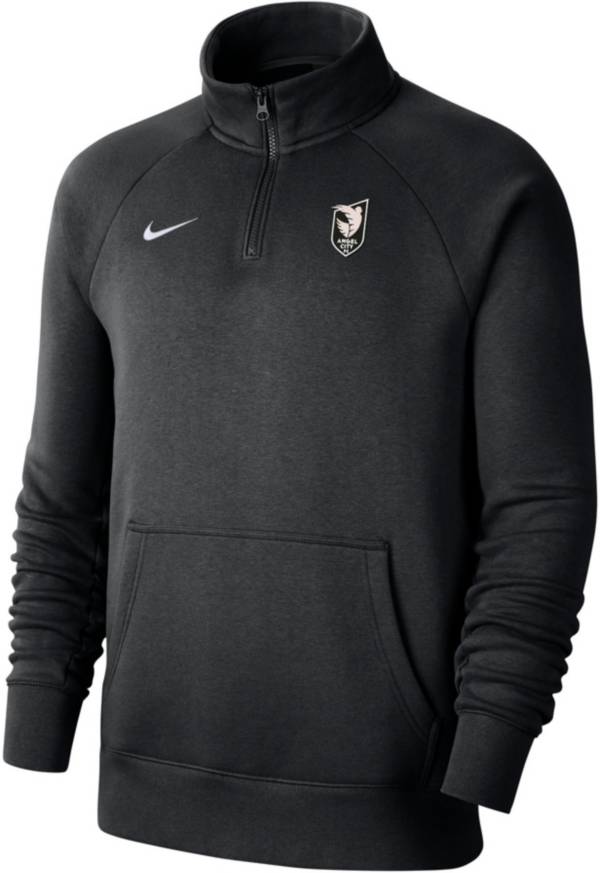 Nike Men's Angel City FC Fleece Quarter-Zip Black Pullover Shirt