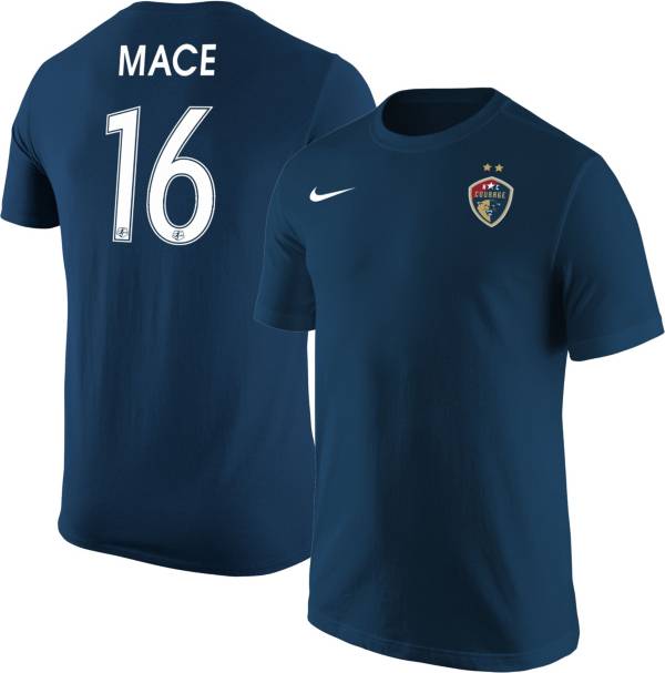 Nike North Carolina Courage Hailie Mace #16 Navy T-Shirt