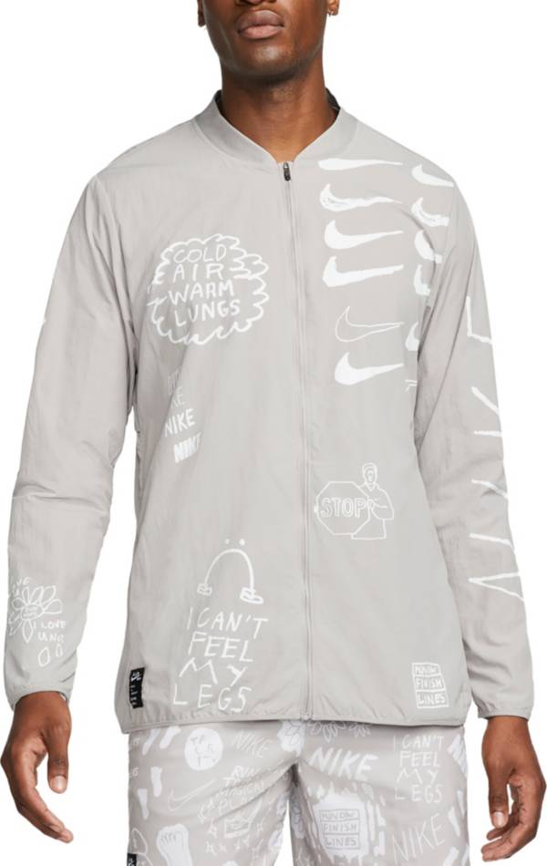 Nike Men's Nathan Bell Printed Full-Zip Running Jacket