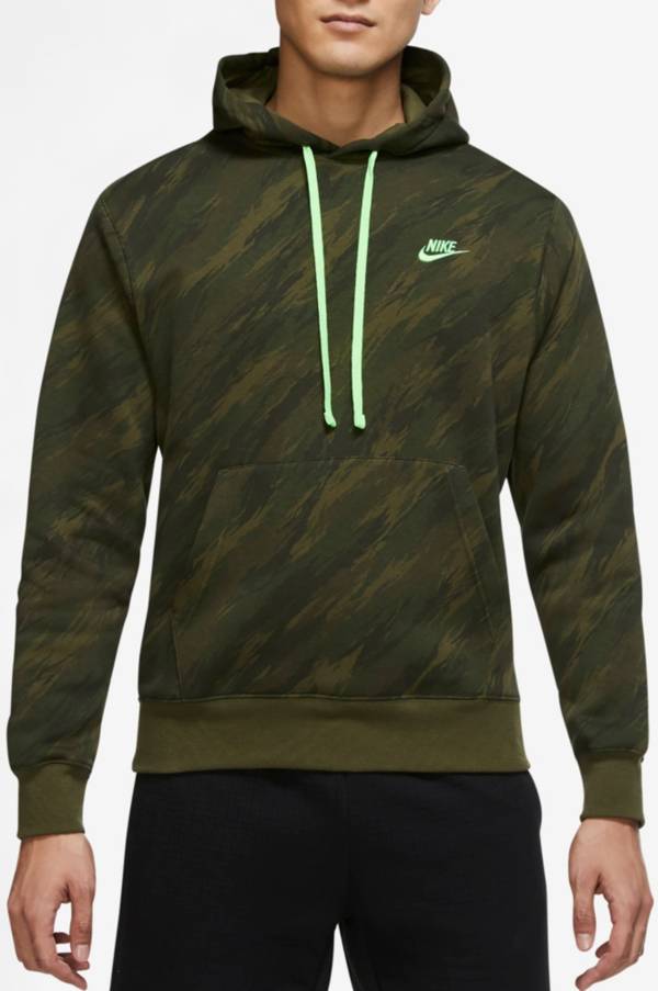 Nike Men's Sportswear Club Fleece All Over Print Pullover Hoodie