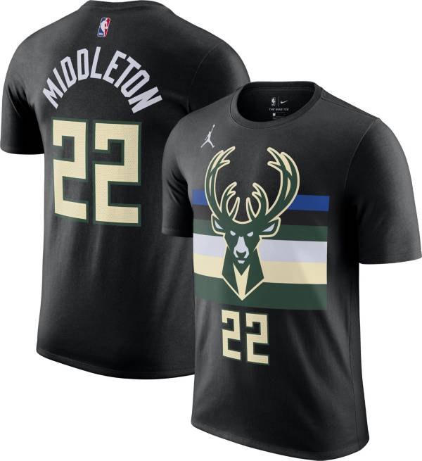 Jordan Men's Milwaukee Bucks Khris Middleton #22 T-Shirt