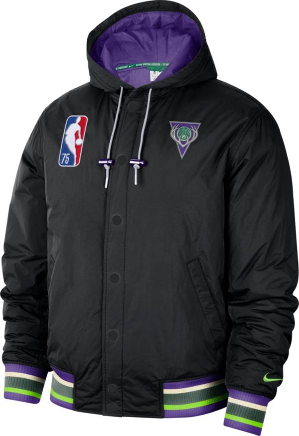 Nike Men's 2021-22 City Edition Milwaukee Bucks Black Full Zip Jacket