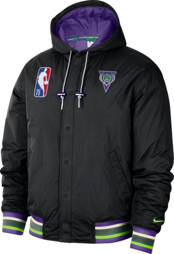Nike Men's 2021-22 City Edition Milwaukee Bucks Black Full Zip Jacket product image