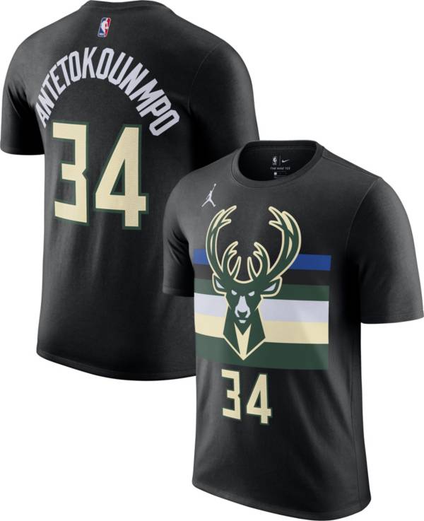 Nike Men's Milwaukee Bucks Giannis Antetokounmpo #34 Black Cotton T-Shirt product image