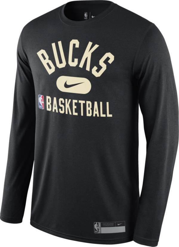 Nike Men's Milwaukee Bucks Black Dri-Fit Long Sleeve T-Shirt