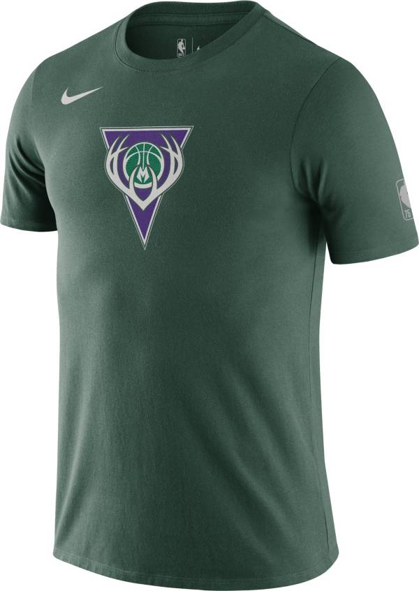 Nike Men's 2021-22 City Edition Milwaukee Bucks Green Dri-Fit Logo T-Shirt product image