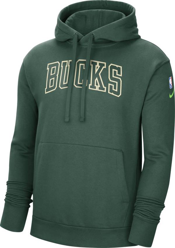 Nike Men's 2021-22 City Edition Milwaukee Bucks Green Essential Pullover Hoodie