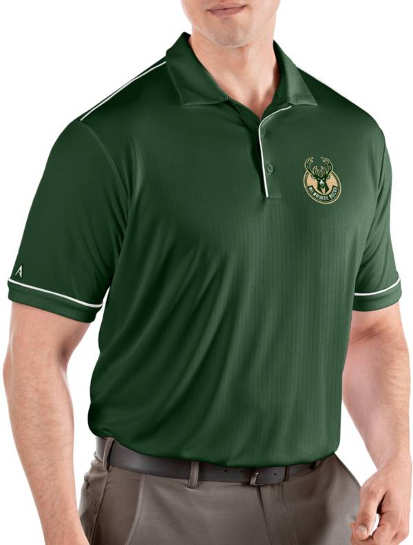 Antigua Men's Milwaukee Bucks Green Salute Polo