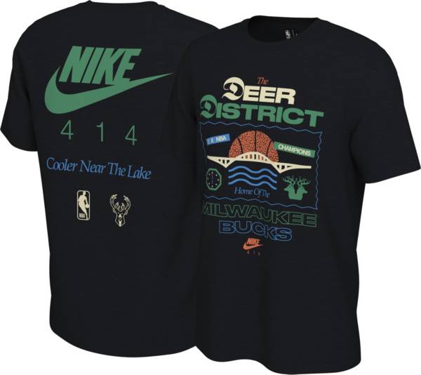 Nike Men's Milwaukee Bucks Black District Short Sleeve T-Shirt