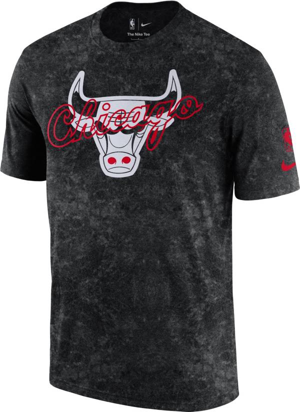 Nike Men's 2021-22 City Edition Chicago Bulls Black Washed T-Shirt