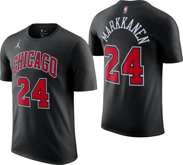 Nike Men's Chicago Bulls Lauri Markkanen #24 Black T-Shirt