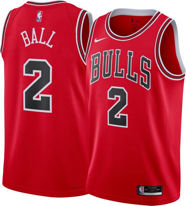 Nike Men's Chicago Bulls Lonzo Ball #2 Red Dri-FIT Swingman Jersey product image