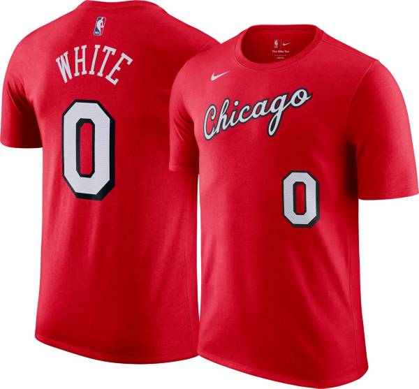 Nike Men's 2021-22 City Edition Chicago Bulls Coby White #0 Red Cotton T-Shirt