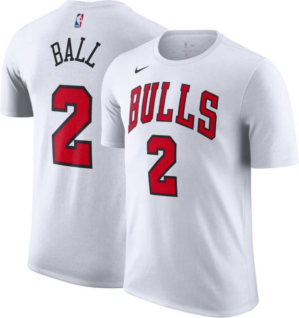 Nike Men's Chicago Bulls Lonzo Ball #2 White Player T-Shirt