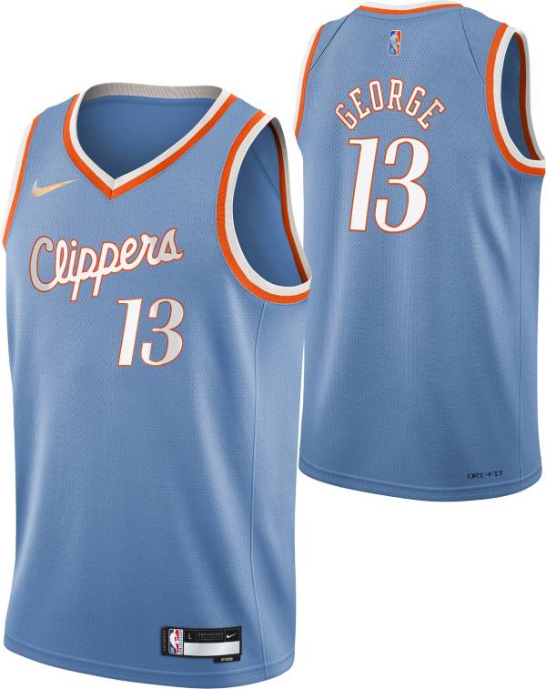 Nike Men's 2021-22 City Edition Los Angeles Clippers Paul George #13 Blue Dri-FIT Swingman Jersey