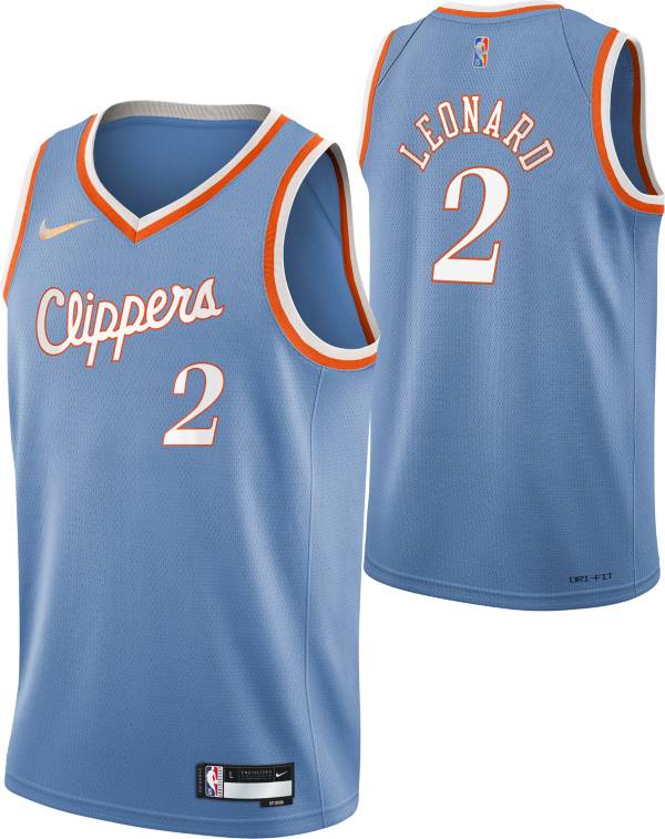 Nike Men's 2021-22 City Edition Los Angeles Clippers Kawhi Leonard #2 Blue Dri-FIT Swingman Jersey