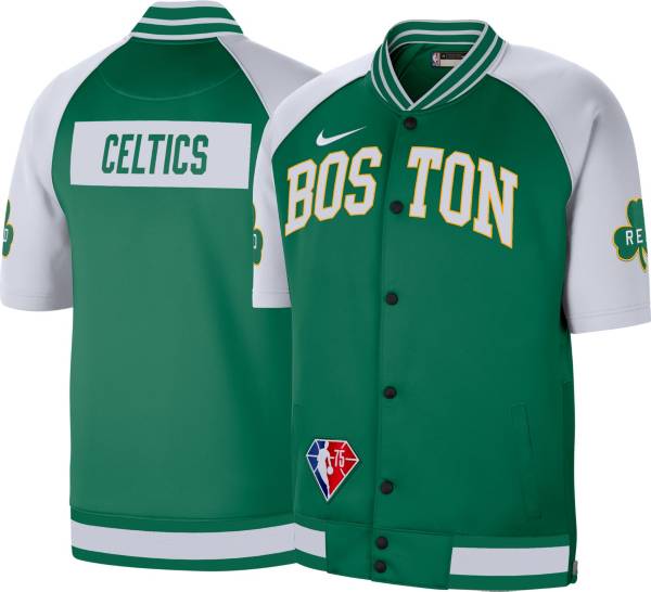 Nike Men's 2021-22 City Edition Boston Celtics Green Full Showtime Full Zip Short Sleeve Jacket