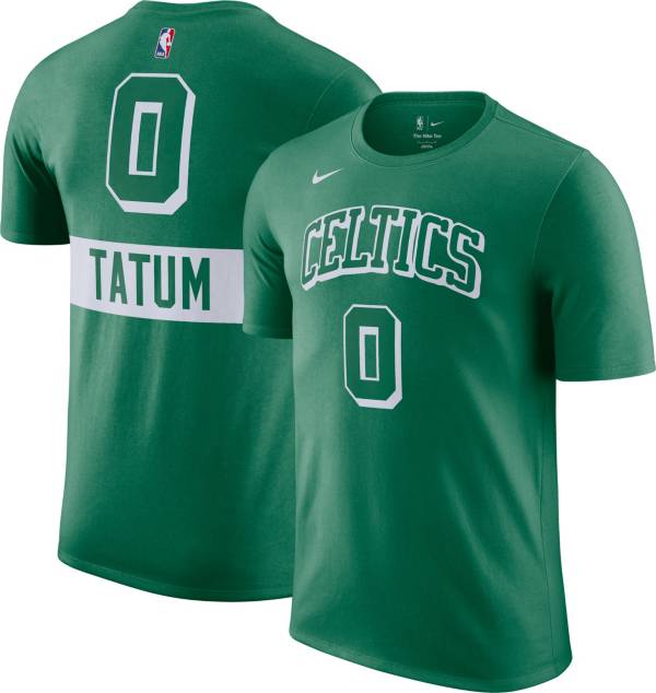 Nike Men's 2021-22 City Edition Boston Celtics Jayson Tatum #0 Green Cotton T-Shirt