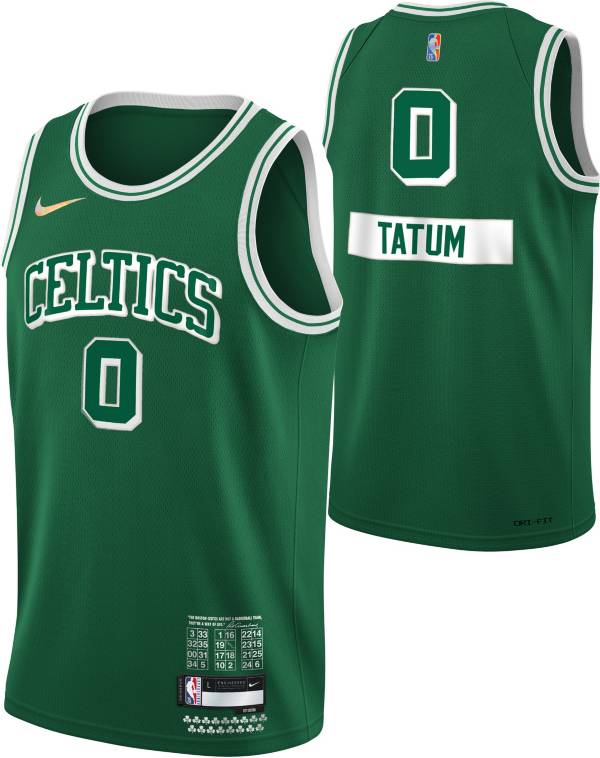 Nike Men's 2021-22 City Edition Boston Celtics Jayson Tatum #0 Green Dri-FIT Swingman Jersey