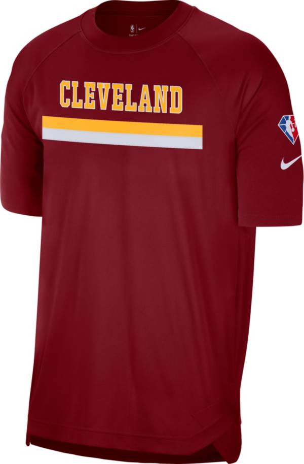 Nike Men's 2021-22 City Edition Cleveland Cavaliers Red Dri-Fit Pregame Shirt