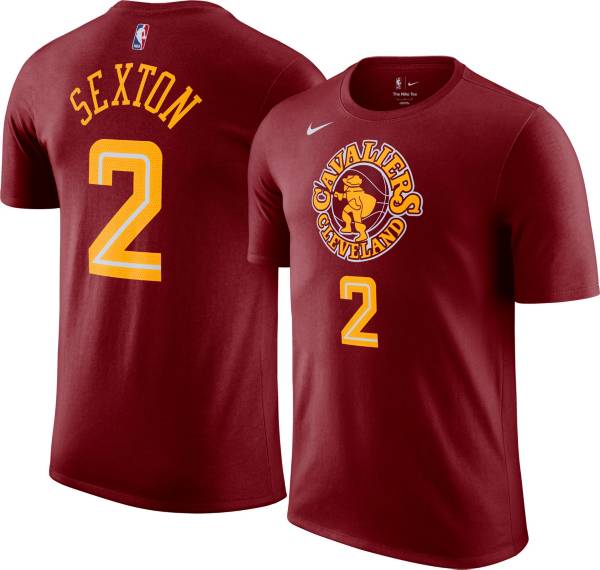 Nike Men's 2021-22 City Edition Cleveland Cavaliers Collin Sexton #2 Red Cotton T-Shirt