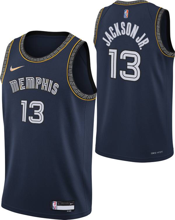 Nike Men's 2021-22 City Edition Memphis Grizzlies Jaren Jackson Jr. #13 Blue Dri-FIT Swingman Jersey